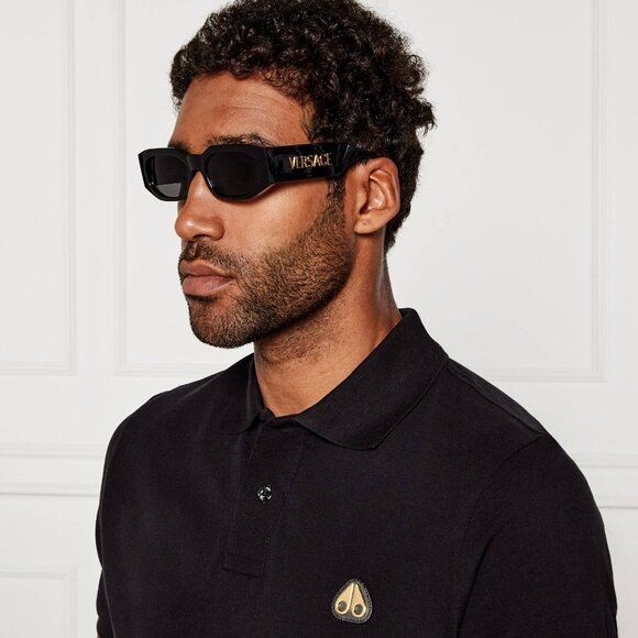 Versace VE4489U GB1/87 Black Rectangle Sunglasses Dark Grey Lens Unisex main image 9